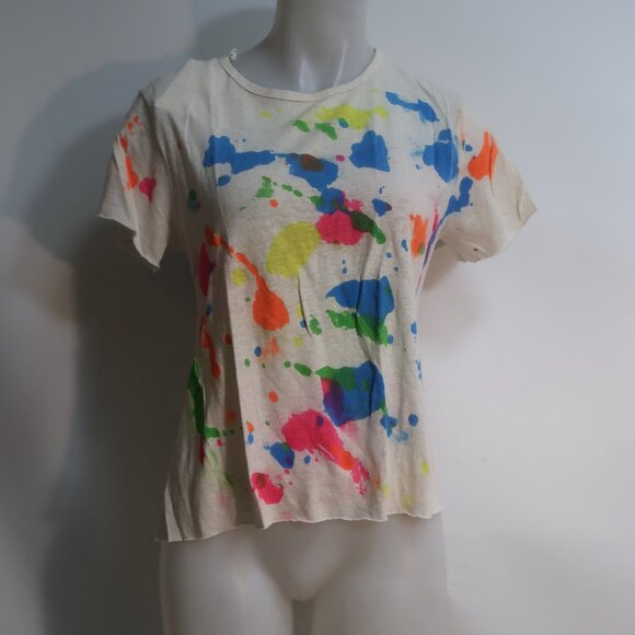 NWT Womens Love Tanjane Tee My Splash Off White, Multi Tie-Dye T-Shirt M - Picture 2 of 4